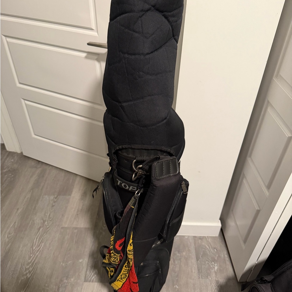 Black Golf Bag with Cover, Travel Bag, and Pole Support